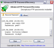 Advanced FTP Password Recovery screenshot